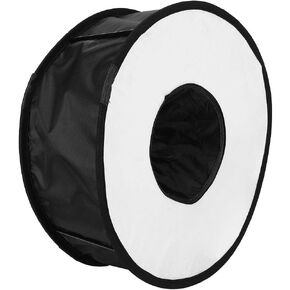 Softbox Diffuser, 42x16cm Foldable Ring Speedlite Flash Diffuser Macro Shoot Round Softbox with Storage Bag for Camera Flash Light