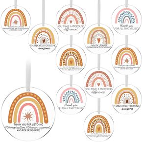 12 Pcs Retirement Gifts Retired Gifts for Women Thank You Bulk Gifts for Coworkers Employee Acrylic Thank You Ornaments Clear Hanging Boss Gift for Women CNA Week Boss Retirement