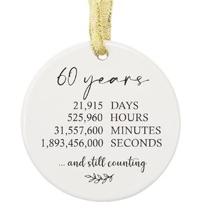 40 Years Anniversary Wedding Ornament for Couple, 40th Anniversary Decorations for Couple, Parent, Women, Wife, Husband, Round Ornament in Decorative Gift, Christmas Keepsake Decor Gift