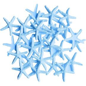 Adecco LLC 30 Pieces Small Light Blue Finger Resin Starfish Ornaments for Crafts and Wedding Home Decor