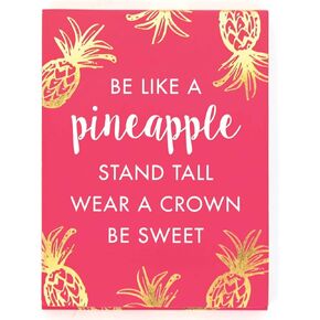 Graphique Be Like a Pineapple Pocket Notes – Bright Pink Pocket Notebook with Gold Foil Pineapple Design, White Writing, and Matching Magnetic Case Clasp, 75 Full Color Pages, 3" x 4"