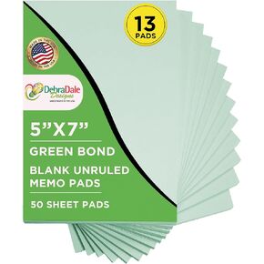 DEBRADALE DESIGNS 3x5 Inch Unlined Blank Memo Pads Bulk Pack - 25 White Note Pads, 100 Sheets Each, Pocket Size, Made in USA, Glued Short Edge Scratch Pads