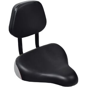 AlveyTech 9" x 11" Backrest Comfort Bike Saddle - For Stationary Bicycle, Mountain Bikes, Men/Women Cruisers, Comfortable Seat Back Cushion, Wide Comfortable Cover Replacement, Fits any 7/8" Seat Post
