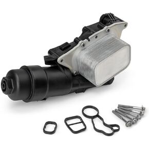 MUNIK Aluminum Oil Cooler Filter Housing Assembly 11428511391 for 14-19 Mini Cooper, for 16-19 Clubman, for 2017-2020 Mini Cooper Countryman, for 16-19 X1, for 18-19 X2 1.5 2.0L # 11428585235