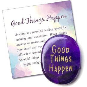 Lucky Amethyst Healing Crystal, Thinking of You Gifts for Best Friends Get Well Soon Gifts for Women Men Long Distance Couple Farewell Gifts for Collegues