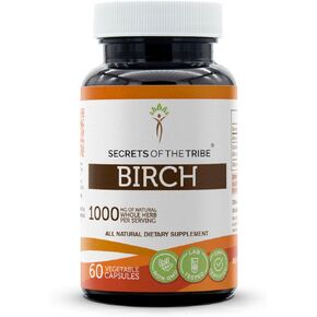 Secrets of the Tribe Birch 60 Capsules, 1000 mg, Birch (Betula Pendula) Dried Leaf (60 Capsules)