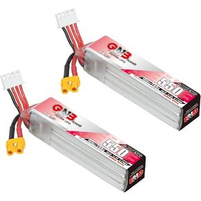 GAONENG 2PCS GNB 3S 550mAh 11.4V HV 100C LiPo Battery XT30 Connector for Brushless FPV Drone Torrent 110 BetaPFV Beta 85X