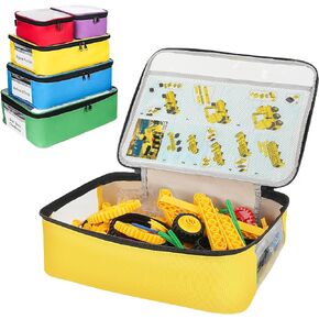 5-piece Toy Storage Organizer Compatible with Lego Bricks,Building Blocks,Toy Car,Puzzles,Kids Toy Storage Bag with Mesh Pocket and Tag Pocket