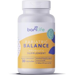 Bari Life Probiotic Supplement, Post-Op Bariatric Probiotics for Digestive Health, 30 Easy to Swallow Capsules, 15 Billion CFU