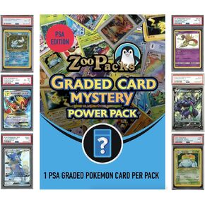 Zoo Packs PSA Graded TCG Mystery Power Pack - 1 PSA Graded Card and 1 Booster Pack Per Pack Guaranteed!