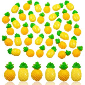 Suartus Fruit Resin Flatback Beads Charms, 100Pcs Resin Pineapple Flatback Charms Slices Flatback Buttons for DIY Phone Case Scrapbooking Embellishment Crafts Making Jewelry Decor (2styles Pineapple)