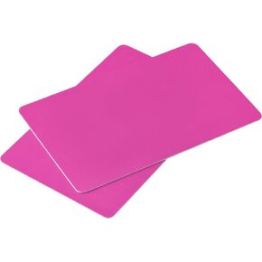 MECCANIXITY Blank PVC Cards Pink Plastic Card 28mil for ID Badge Printer, Graphic Quality, Pack of 50