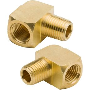 Legines 1/4" NPT 90 Degree Street Elbow Barstock Brass CA360 1/4" Male x 1/4" Female Pipe Fitting (Pack of 2)