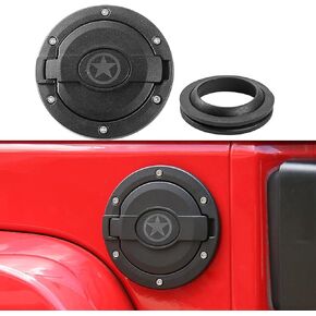 Hoolcar Gas Tank Cap Cover Fuel Filler Cover for JK Gas Cap for Jeep Wrangler JK & Unlimited 2007-2017 Sport Rubicon Sahara