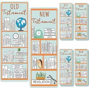 100 Pcs Books of The Bible Bookmarks Christian Bookmarks Tracker Old and New Testaments Christian Bible Bookmark Tracker Bulk for Bible Book Lovers Students Teachers School Church Supplies