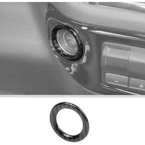 JWWY Engine Start Stop Button,One Touch Push Start Button Cover Trim Compatible with 2022-2023+ Chevy Silverado Interior Accessories Carbon Fiber