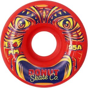 54mm - 95a Tiki Skateboard Wheels for Tricks, Skateparks, Street Skating, Cruising, Wear Resistant, Set of 4