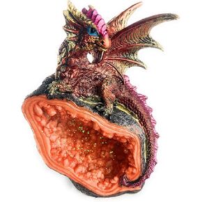 Ain’t It Nice Dragon Statue Rock Faux Geode Cavern Sparkling Medieval Collectible Fantasy Dragon Figurine Décor, Purple 3.5(L) X 2.5(W) X 5.5(H) inches in Kuwait