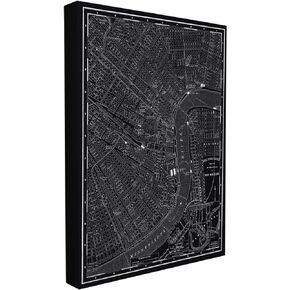 Stupell Home Décor New Orleans 1985 Vintage Map Stretched Canvas Wall Art, 16 x 1.5 x 20, Proudly Made in USA