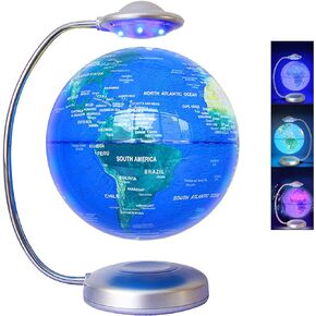 Floating Globe, 3D Rotation with Led Magnetic Levitation Globe, Floating World Map for Learning and Education, Home Desk Decoration, Creative Ornaments Decoration
