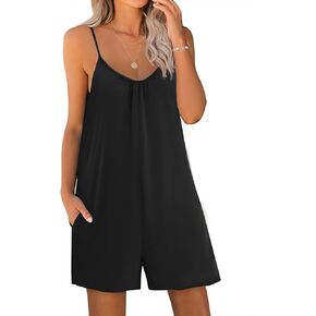Ekouaer Rompers Casual Sleeveless Pajamas Onesies Overall Spaghetti Straps Shorts Jumpsuits For Women in Saudi Arabia