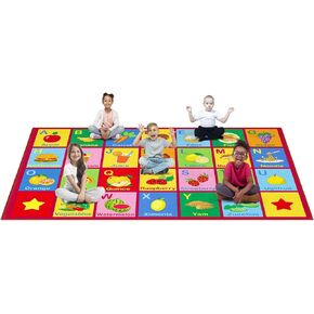 Classroom Rug Elementary Red Classroom Carpet Education Classroom Carpet for Children Classroom Seating Rug Alphabet Kid Rug,13'x7'5'' Red-4023-4