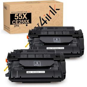 v4ink 2PK CE255X Toner Cartridge Compatible Replacement for HP 55A 55X CE255X Toner High Yield Black Ink for HP Pro P3015 P3015d P3015dn P3015n P3015x M521dn M521dw M525c M525dn M525f Printer