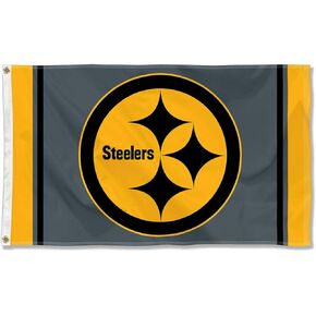 Pittsburgh Steelers Blackout Sideline Flag Outdoor Indoor 3x5 Foot Banner