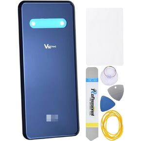 Classy Blue Glass Back Panel Cover Replacement for LG V60 ThinQ 5G V60 ThinQ 5G UW with Pre Cut Adhesive and Tool Kit