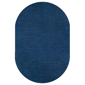 Carpets for Kids 2169.405 Mt St Helens Solids Collection Carpet in Blueberry 6ft x 9ft Oval Blue