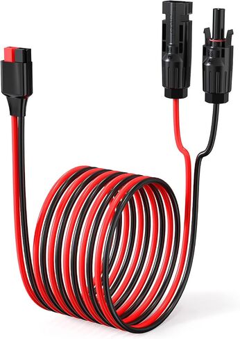 كابل لوحة شمسية 10AWG 2FT إلى موصل أندرسون 2 6 10 20 35 50FT كابل تمديد شمسي لمحطة الطاقة المحمولة حزمة بطارية مولد الطاقة الشمسية (2FT) in Kuwait
