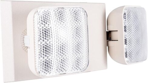 GRUENLICH مصباح الطوارئ LED، تركيبات إضاءة الخروج برأسين LED وبطاريات احتياطية، مؤهل UL 924، جهد 120-277، عبوتان in Kuwait