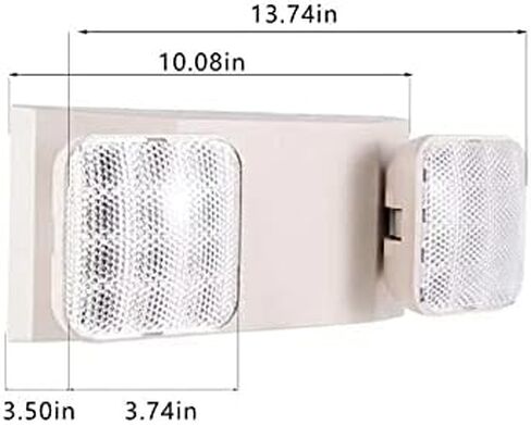 GRUENLICH مصباح الطوارئ LED، تركيبات إضاءة الخروج برأسين LED وبطاريات احتياطية، مؤهل UL 924، جهد 120-277، عبوتان in Kuwait