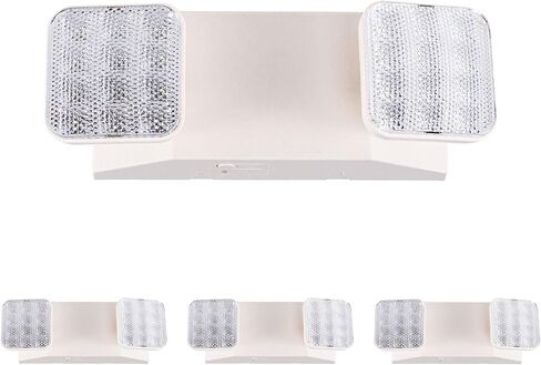 GRUENLICH مصباح الطوارئ LED، تركيبات إضاءة الخروج برأسين LED وبطاريات احتياطية، مؤهل UL 924، جهد 120-277، عبوتان in Kuwait