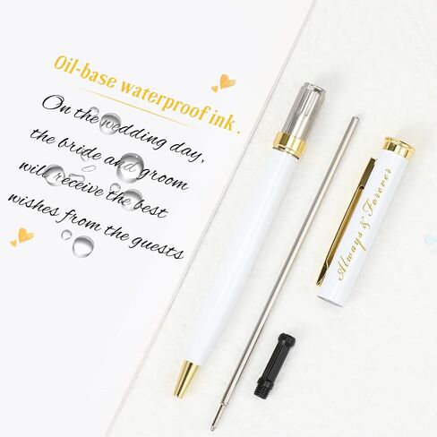 Fumete Wedding Pens Ballpoint Bridal Party Black Ink Twist Ballpoint Pens, Always and Forever Sign Wedding Pens for Bridal Shower Proposal Bachelor Slumber Party Game Favor(12 Pcs) in Saudi Arabia