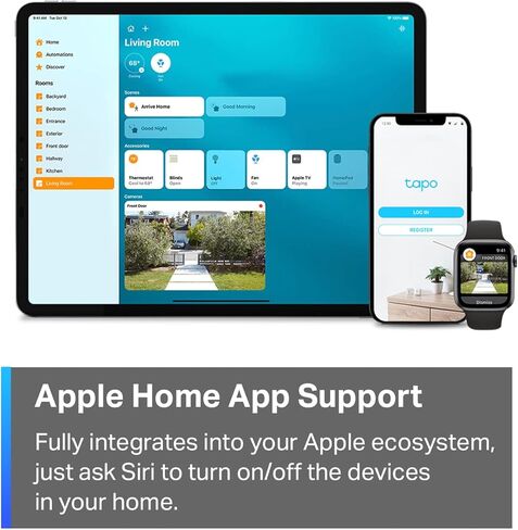 TP-Link Tapo Matter متوافق مع المكونات الذكية الصغيرة، تصميم مضغوط، 15A/1800W كحد أقصى، إعداد سهل للغاية، يعمل مع Apple Home، Alexa وGoogle Home، معتمد من UL، 2.4G Wi-Fi فقط، أبيض، Tapo P125M in Kuwait