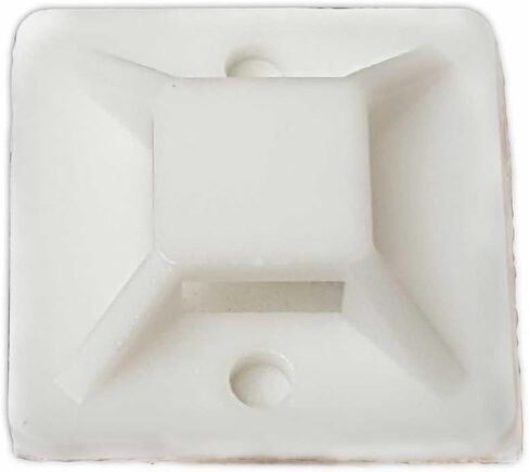 Cable Tie Mounts (25mm x 25mm) Self ADHESIVE Clips Wire Tie Base - Premium Grade Strength Screw-Hole Anchor Point Provides Optimal Strength (100 Clear/White) in Saudi Arabia