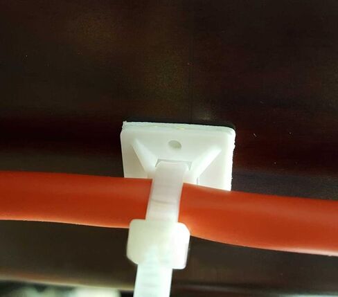 Cable Tie Mounts (25mm x 25mm) Self ADHESIVE Clips Wire Tie Base - Premium Grade Strength Screw-Hole Anchor Point Provides Optimal Strength (100 Clear/White) in Saudi Arabia