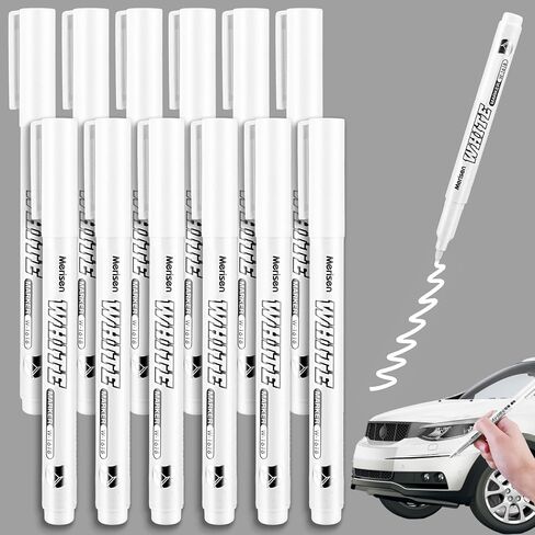 12pcs White Marking Pens, 1mm Water-Based Pens for Art Projects, Rock Painting, Stone, Ceramic, Glass, Wood, Plastic, Metal in Saudi Arabia
