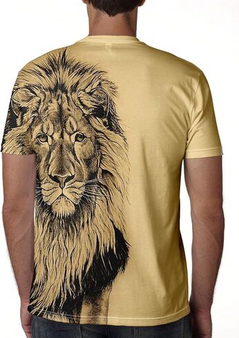 SOLY HUX Men's Plus Size Graphic Tees Lion Print Short Sleeve Round Neck T Shirt Tops in Saudi Arabia
