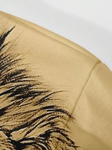 SOLY HUX Men's Plus Size Graphic Tees Lion Print Short Sleeve Round Neck T Shirt Tops in Saudi Arabia