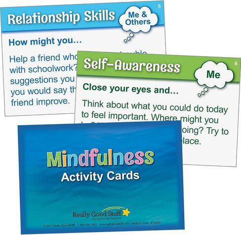 Really Good Stuff Mindfulness Activity Cards for Students - Set of 40 - Mindful Activities & Excercises to Grow Emotional Strength, Promote Growth Mindset, Focus, & Well Being in Saudi Arabia