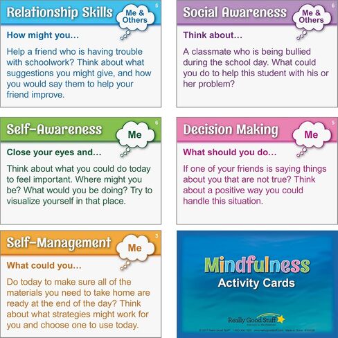 Really Good Stuff Mindfulness Activity Cards for Students - Set of 40 - Mindful Activities & Excercises to Grow Emotional Strength, Promote Growth Mindset, Focus, & Well Being in Saudi Arabia