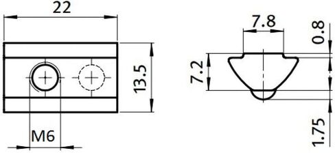 T-Nut Guided I-Type Slot 8 (M8) (Pack of 100) in Saudi Arabia