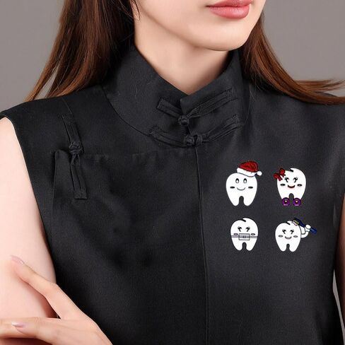 8 Pcs Tooth Brooch Women Girls Lapel Pin Cute Creative Tooth Molar Enamel Pin Funny Happy Tooth and Toothbrush Wearing Masks/Bow Tie /Christmas Hat Tooth Pin Charm Dentist Cartoon Pin Nurse Brooch Doctors Nurse Decor Gift in Saudi Arabia