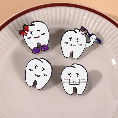8 Pcs Tooth Brooch Women Girls Lapel Pin Cute Creative Tooth Molar Enamel Pin Funny Happy Tooth and Toothbrush Wearing Masks/Bow Tie /Christmas Hat Tooth Pin Charm Dentist Cartoon Pin Nurse Brooch Doctors Nurse Decor Gift in Saudi Arabia