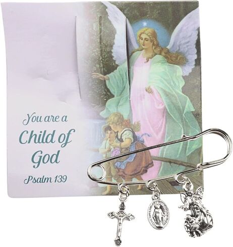 Miraculous You Are A Child of God, Pslam 139 Bible Verse Brooch, Baptism and First Communion Gifts, 2.12 Inches in Saudi Arabia