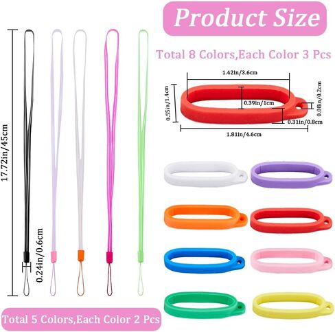 GORGECRAFT 30PCS 10 Colors Anti-Lost Silicone Rubber Rings Holder 40mm/1.57 inch Diameter Multipurpose Adjustable Cases Necklace Lanyard Replacement Pendant Carrying Kit for Pens in Saudi Arabia
