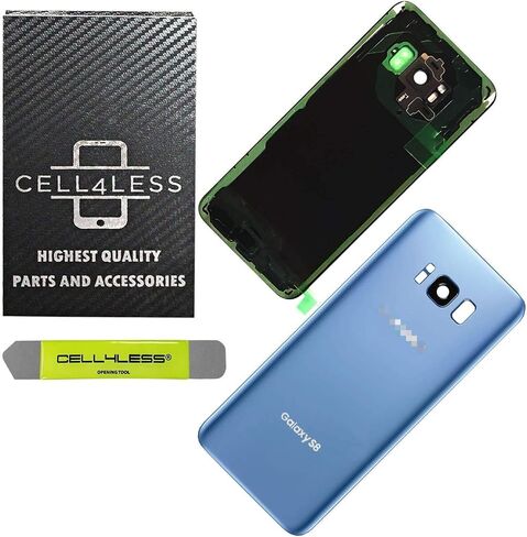 Cell4Less Replacement Back Glass Cover Back Door w/Pre-Installed Camera Lens/Frame, Adhesive & Removal Tool Samsung Galaxy S8 - All Models G950 All Carriers (Gold) in Saudi Arabia