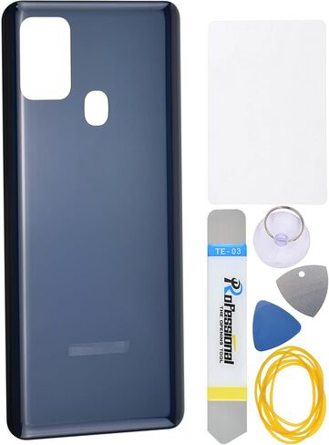 غطاء خلفي بلاستيكي أسود بديل لهاتف Samsung Galaxy A21s SM-A217F لاصق مسبق القطع ومجموعة أدوات in Saudi Arabia